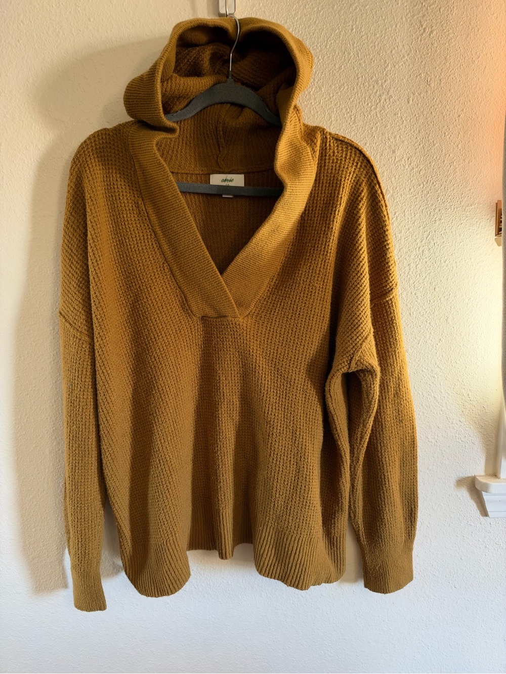 Aerie CozyUp Waffle Sweater Hoodie Womens Size S